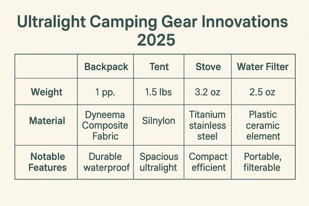camping gear comparison